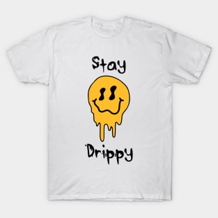 'Stay Drippy' Orange smiley face T-Shirt